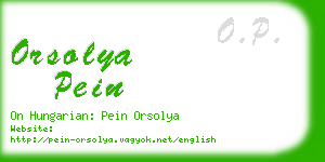 orsolya pein business card